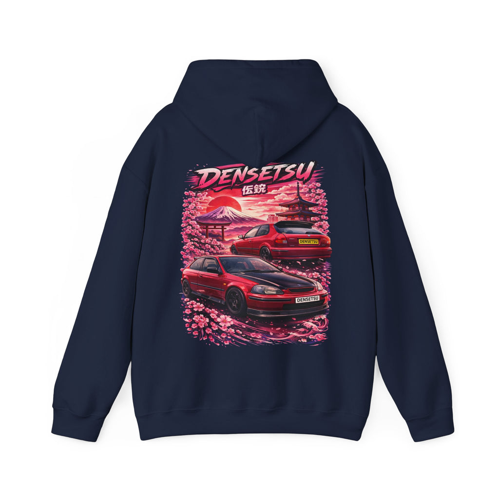 Honda Civic EK Burgundy Hoodie - Custom Collection 010